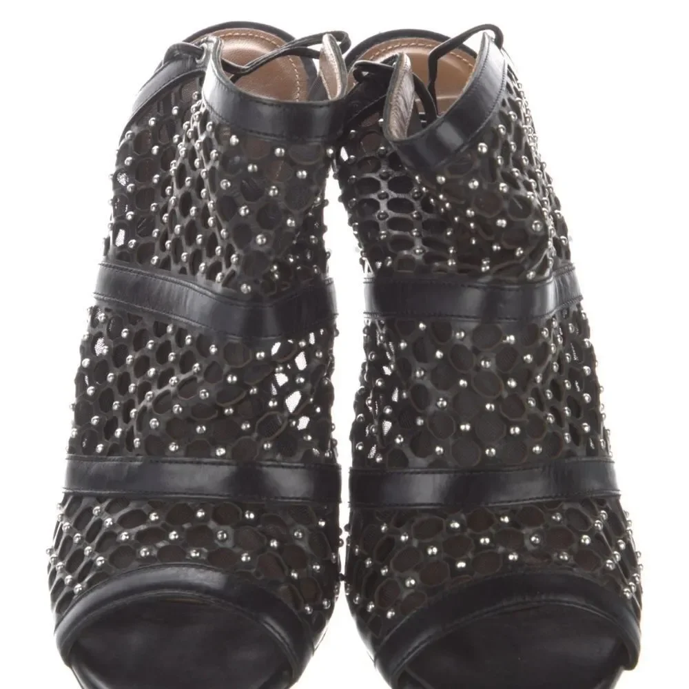Aquazzura Like New Blondie Studded Leather Heels - Picture 3 of 8
